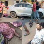 బైక్‌ను ఢీకొన్న కారు: తల్లీకొడుకులకు తీవ్ర గాయాలు
